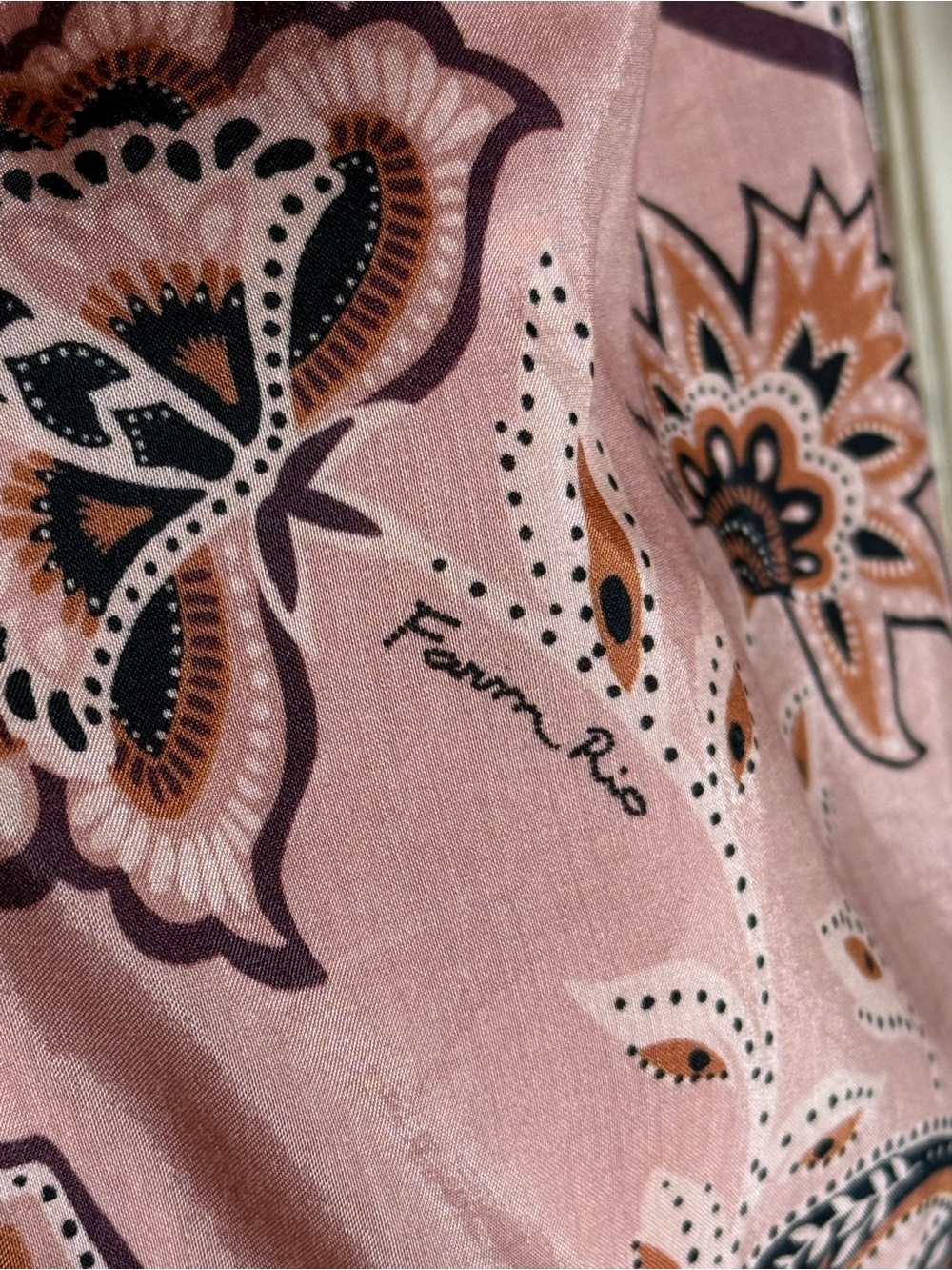 FARM Rio Glam Tapestry Burgundy Long Sleeve Maxi Dress (EU LG | US 12/14) - Picture 7 of 16